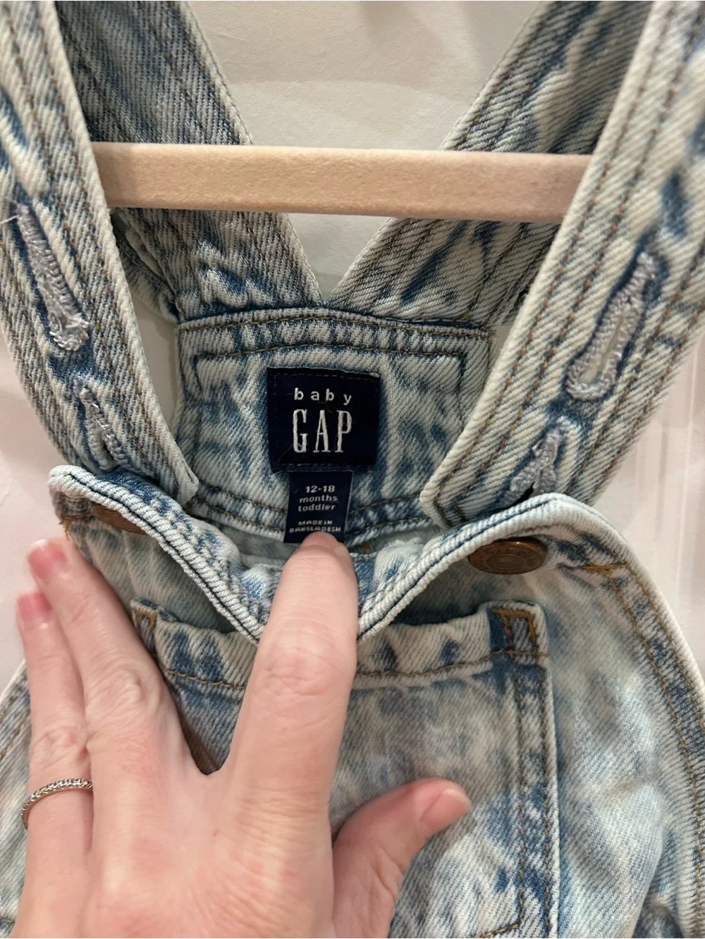 GAP Light Wash Denim Shortall Romper